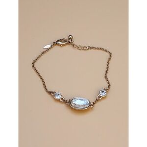 Vintage SHOFEL BROS Signed Faceted Crystal‎ Gold Tone Bracelet FREE $HIPPING!!